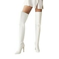 thumbnail image 1 of Stiletto Thigh High Boots for Women Sexy Fashion Slim Fit Leather Pointed Toe Dress Heels over The Knee Tall Boots, 1 of 5