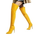 thumbnail image 1 of Stiletto Thigh High Boots for Women Sexy Fashion Slim Fit Leather Pointed Toe Dress Heels over The Knee Tall Boots, 1 of 7