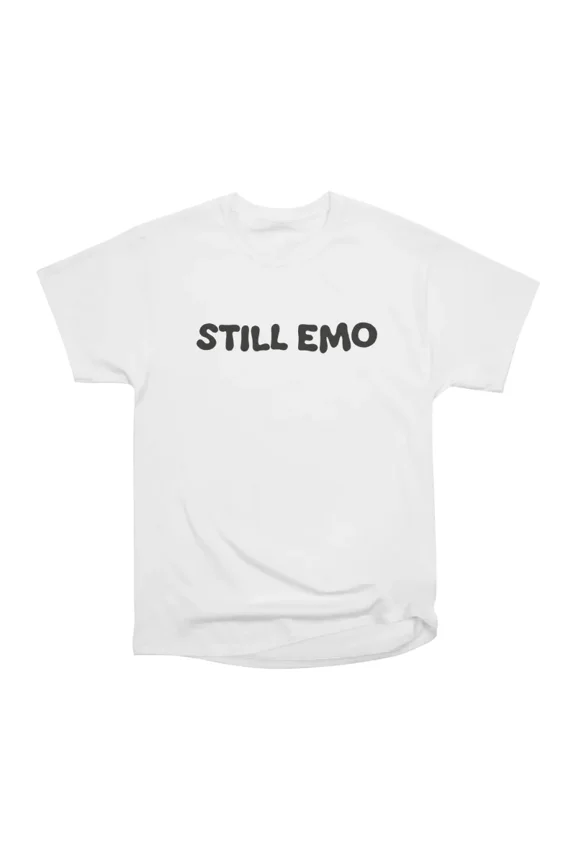 Still Emo Black Bubble Letter Text T-Shirt Tee Gift For Him Merch For Her Apparel For Frie