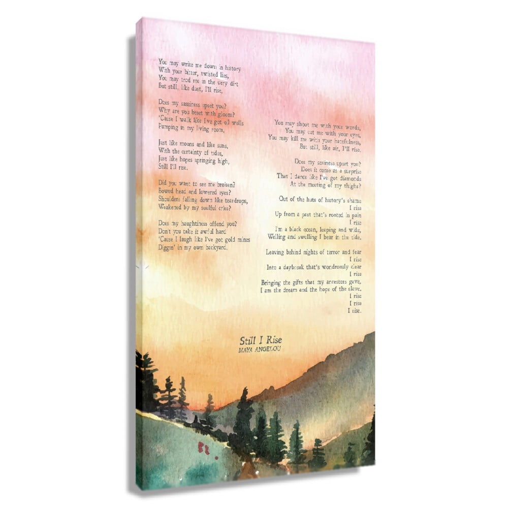 Still I Rise Poem 12x18 In Framed Wall Art, Inspirational Poster, Print ...