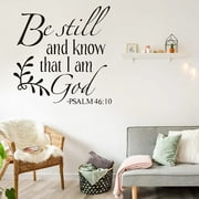 Be Still and Know That I am God Psalm 46:10 Wall Decal, Christian Inspiring Bible Verse Quote Wall Stickers Vinyl Handwriting Art Letters Prayer Blessed Home Decor Wallpaper