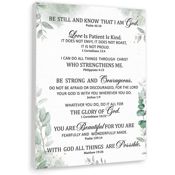 Be Still And Know That I Am God Wall Art,Psalm 46:10 Wall Decor,Bible Verse Scripture Canvas Print Painting Artwork for Christian Home Office Wall Decoration