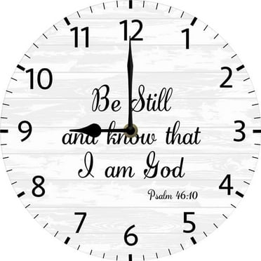 Be Still And Know That i Am God Christian Wall Clock Gift For Women Inspirational Religious Gifts For Her Birthday Christmas Mom Sister Friend 10 Inch Silent Non-Ticking Clock Battery Operated
