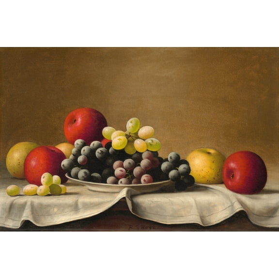Still Life, Apples, Grapes by Barton Stone Hays - 12" x 18" Art Print Wall Decor