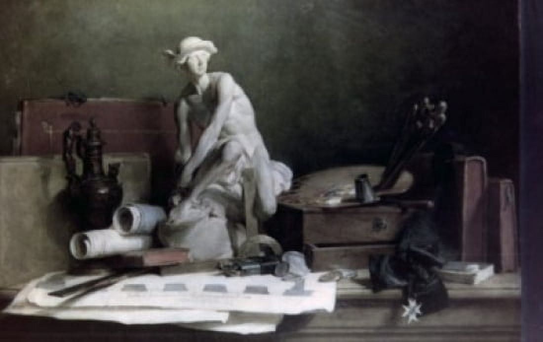 Still Life with the Attributes of the Arts by Jean-Simeon Chardin oil on canvas carca 1766 1699-1779 Russia St Petersburg The Hermitage Canvas Art - Jean-Simeon Chardin (18 x 24)