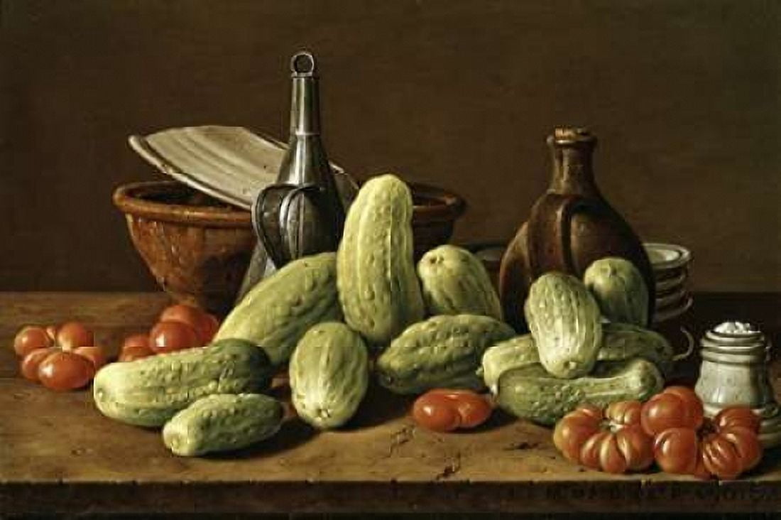 Still Life Canvas Art - Luis Egidio Melendez (20 x 28)
