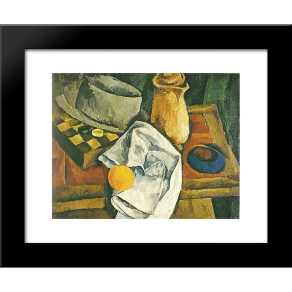 Still Life. Checkers and oranges. 20x24 Framed Art Print by Pyotr Konchalovsky