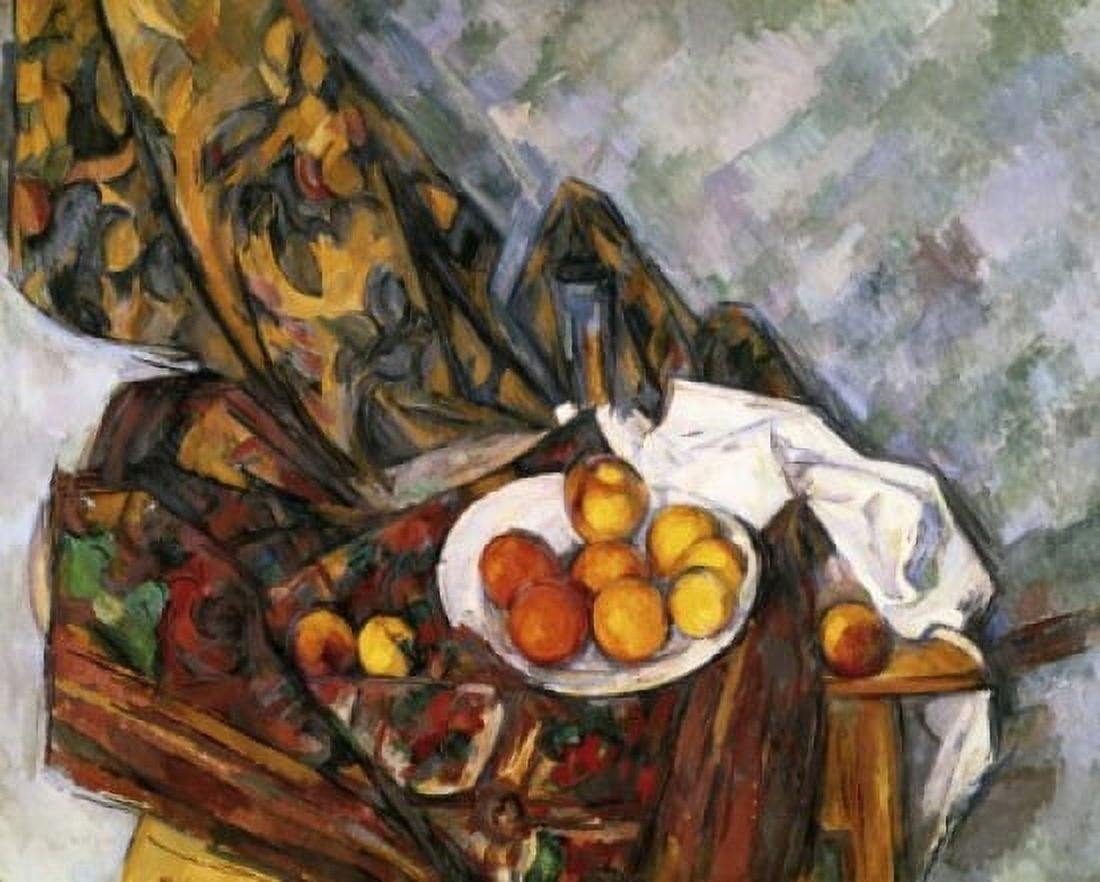 Still Life with Floral Curtain (Nature Morte au Rideau Fleurs) c 1900-1906 Paul Cezanne (1839-1906 French) Oil on Canvas Galerie Bernheim Paris France Canvas Art - Paul Cezanne (18 x 24)