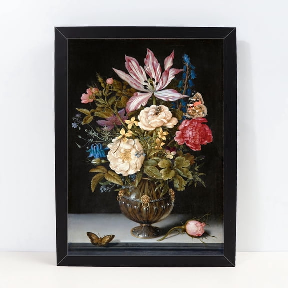 Still Life Flowers Oil Painting Framed Vintage Wall Art Room Home Decor Print Modern Abstract HD Prints Flowers Artwork Pictures for Living Room Wall Decor 1006,Multicolor,10X13 inches