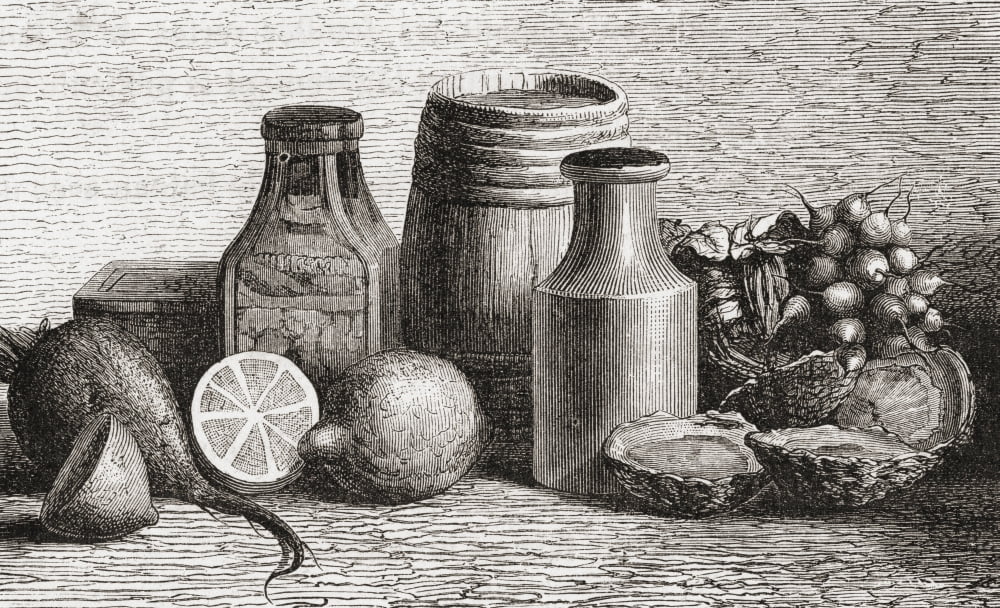 Still Life From A 19Th Century Print Canvas Art - Ken Welsh Design Pics (38 x 24)