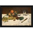 thumbnail image 1 of Still Life: Fruits on a Table 40x26 Large Black Ornate Wood Framed Canvas Art by Edouard Manet, 1 of 2