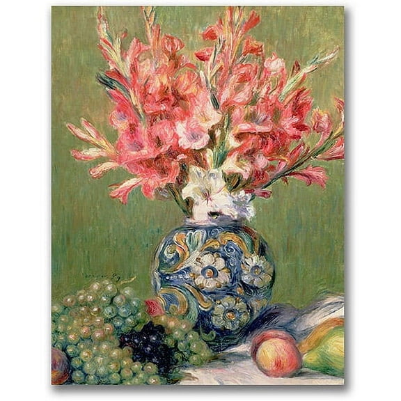 Trademark Fine Art Pierre Renoir Still life of Fruit and Flowers Canvas Wall Art - 35x47