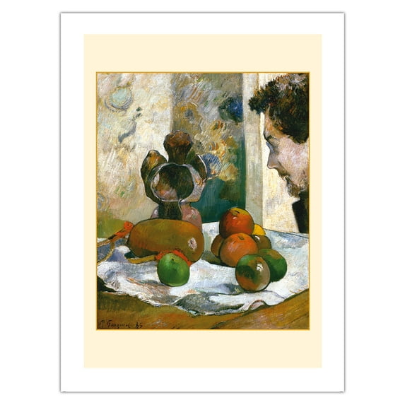 Still Life with Profile of French artist Charles Laval - From an Original Color Painting by Paul Gauguin c.1886 - Bamboo Fine Art 290gsm Paper (Unframed) 12x16in
