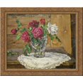 thumbnail image 1 of Still Life. Roses on a yellow background. 24x20 Gold Ornate Wood Framed Canvas Art by Pyotr Konchalovsky, 1 of 2