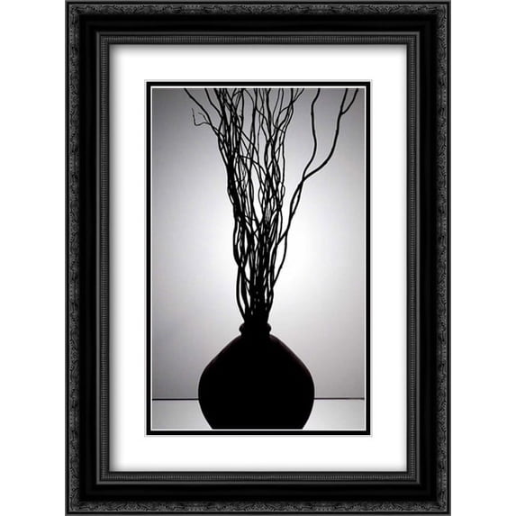 Still Life Silhouette I 2x Matted 18x24 Black Ornate Framed Art Print by Burkhart, Monika