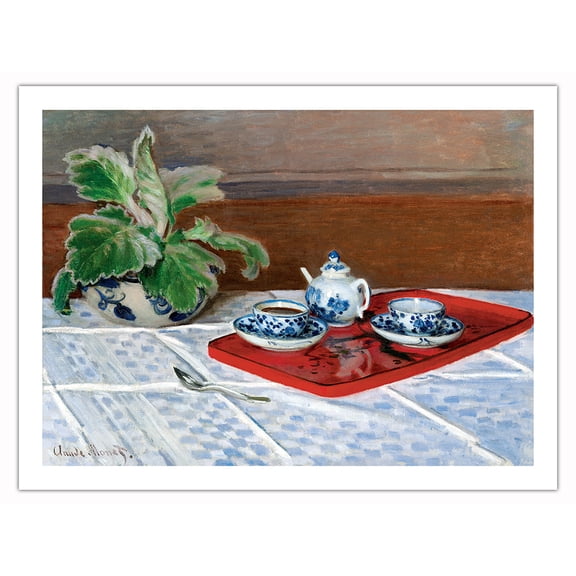 Still Life Tea Service - From an Original Color Painting by Claude Monet c.1872 - Bamboo Fine Art 290gsm Paper Print (Unframed) 24x32in