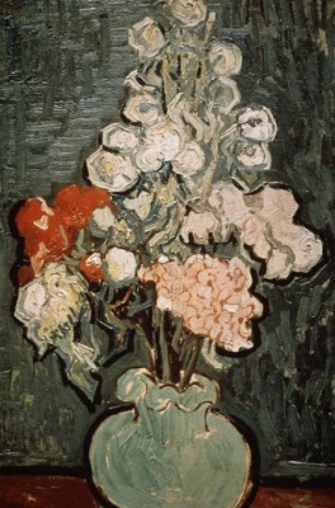 Still Life Vase With Rose-Mallows 1890 Vincent Van Gogh 1853-1890 Dutch Van Gogh Museum Amsterdam Canvas Art - Vincent Van Gogh (24 x 36)