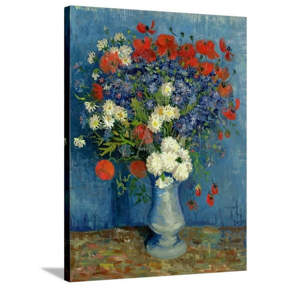 Still Life Vase with Cornflowers and Poppies, 1887, Botanical Stretched Canvas Wall Art by Vincent van Gogh Sold by Art.Com