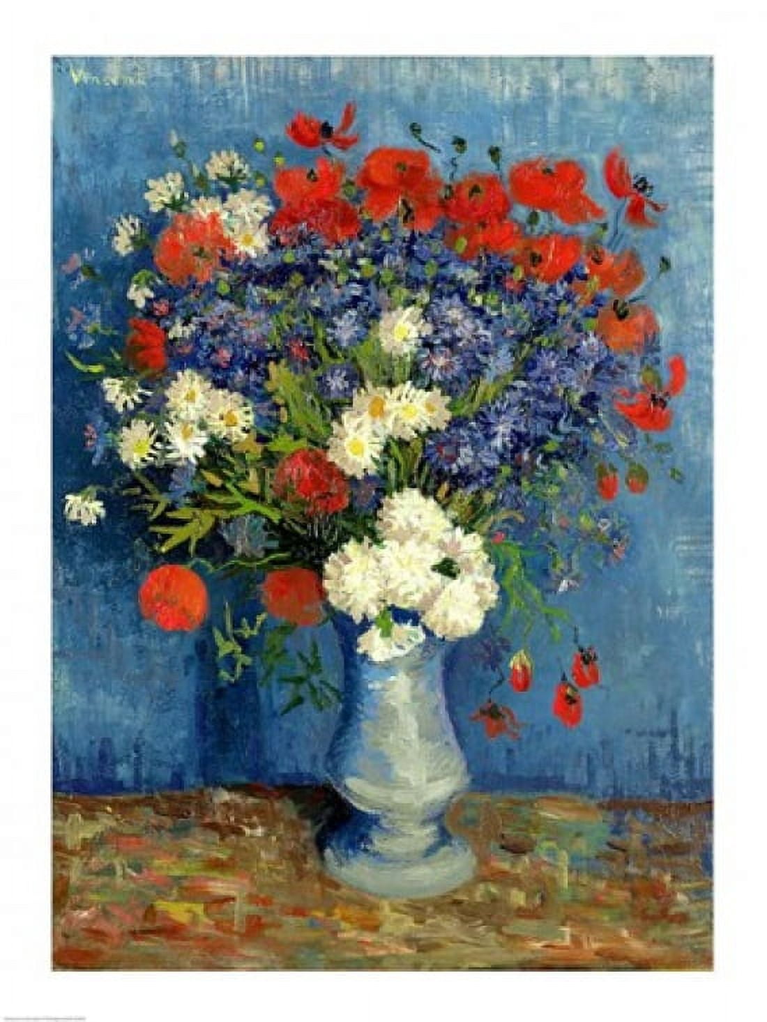 Still Life Vase with Cornflowers and Poppies 1887 Canvas Art - Vincent Van Gogh (18 x 24)