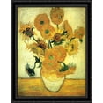 thumbnail image 1 of Still Life - Vase with Fourteen Sunflowers 28x34 Large Black Ornate Wood Framed Canvas Art by Vincent van Gogh, 1 of 2
