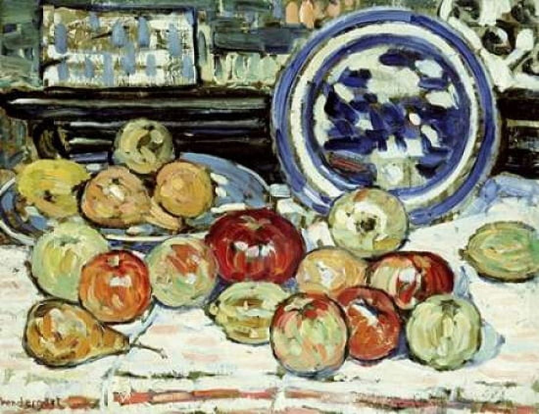 Still Life With Apples Canvas Art - Maurice Brazil Prendergast (22 x 28)