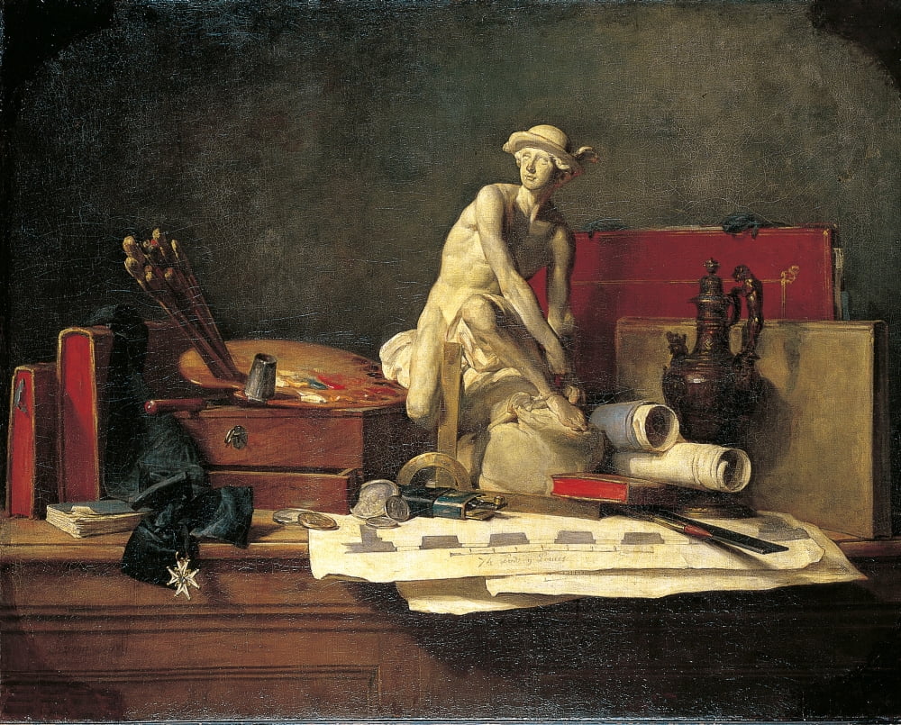 Still Life With Attributes Of The Art Canvas Art - (24 x 18)