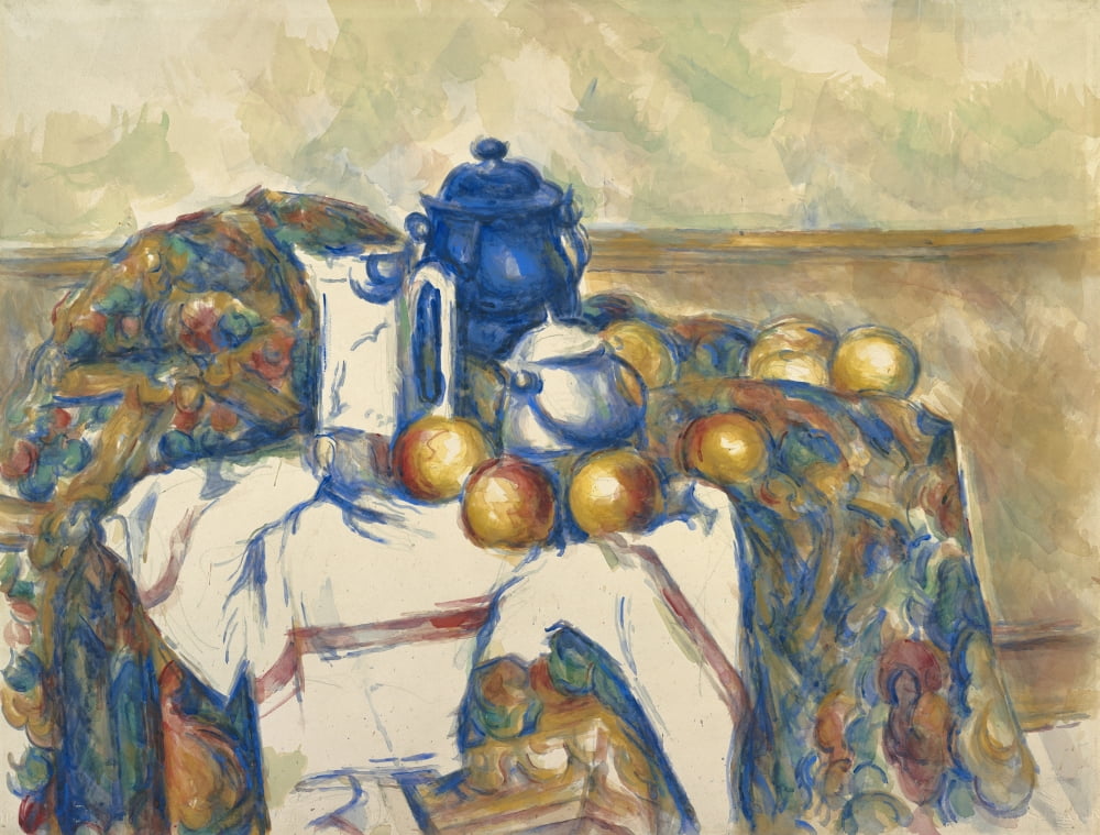 Still Life With Blue Pot Canvas Art - (36 x 24)
