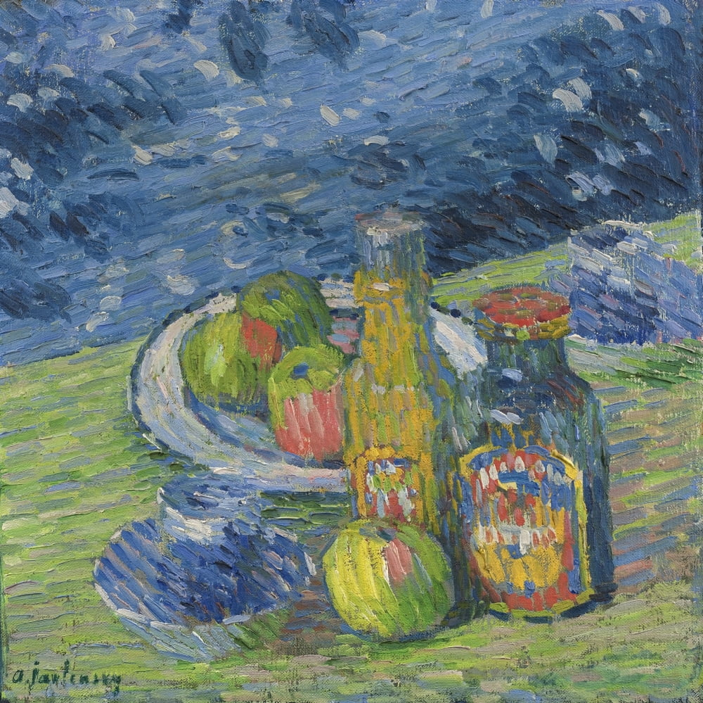 Still Life With Bottles And Fruit Canvas Art - (36 x 24)