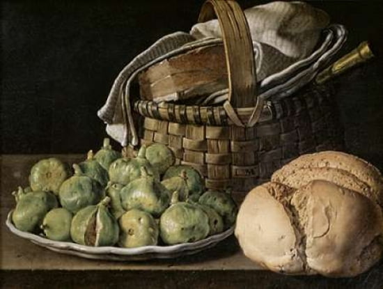 Still Life With Figs Canvas Art - Luis Egidio Melendez (22 x 28)