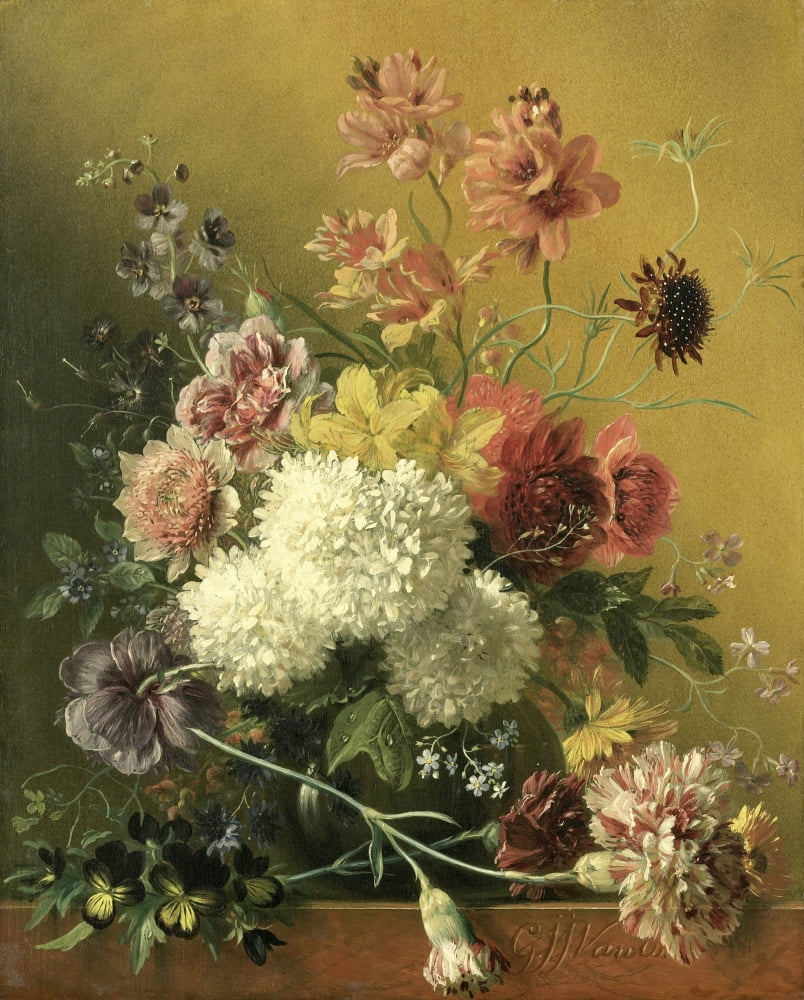 Still Life With Flowers Canvas Art - (18 x 24)