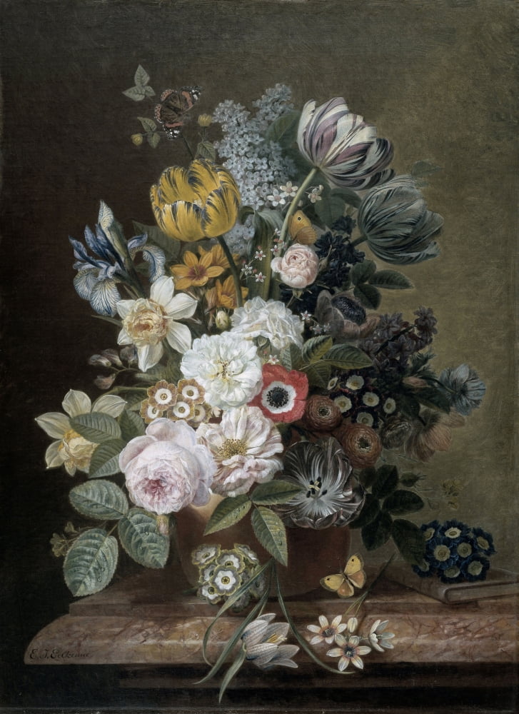 Still Life With Flowers Canvas Art - (18 x 24)