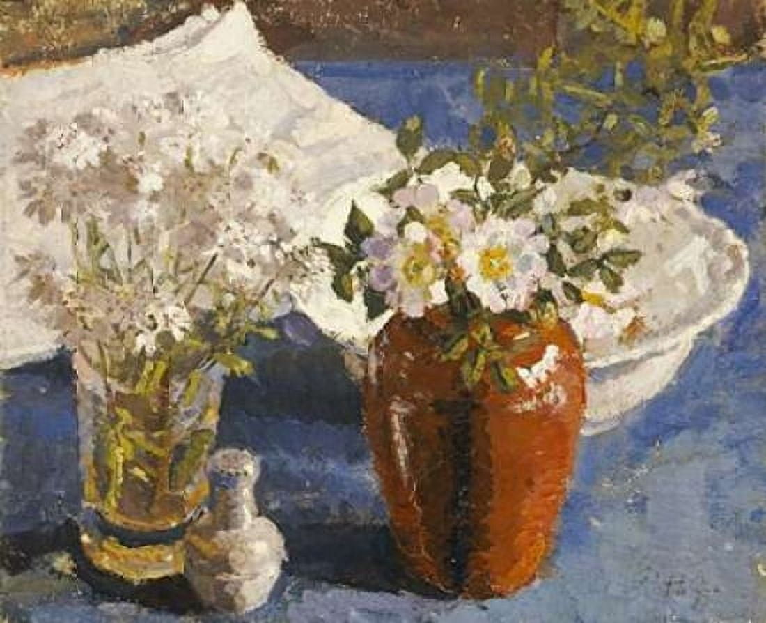 Still Life With Flowers In a Vase Canvas Art - Harold Gilman (20 x 24)