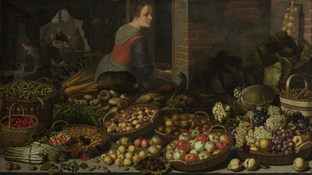 Still Life With Fruit And Vegetables Canvas Art - (36 x 24)