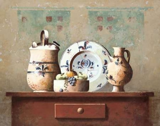 Still Life With Fruit ll Canvas Art - Coral (22 x 28)