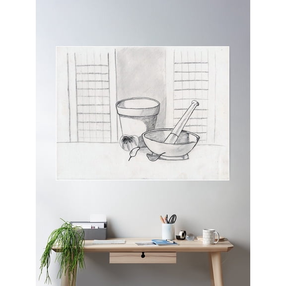 Still Life With Garlic Poster Wall Art, Modern Wall Decor For Living Room Bedroom, 8x12 UNFRAMED