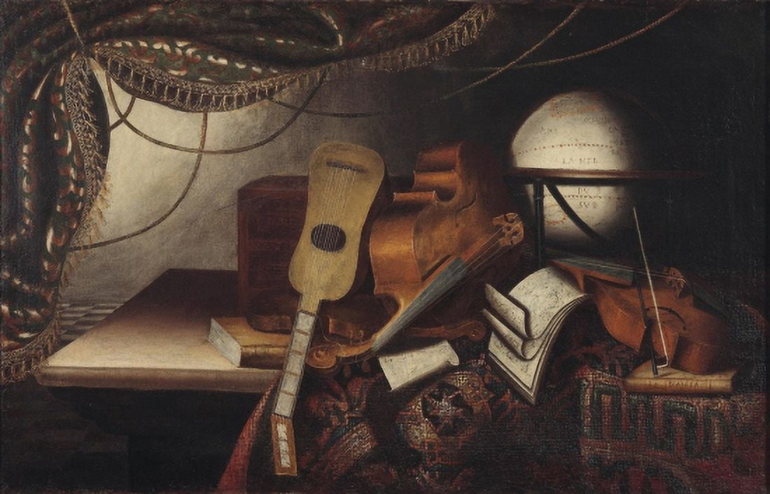 Still Life With Musical Instruments From 17th Century 1 Canvas Art - (18 x 24)