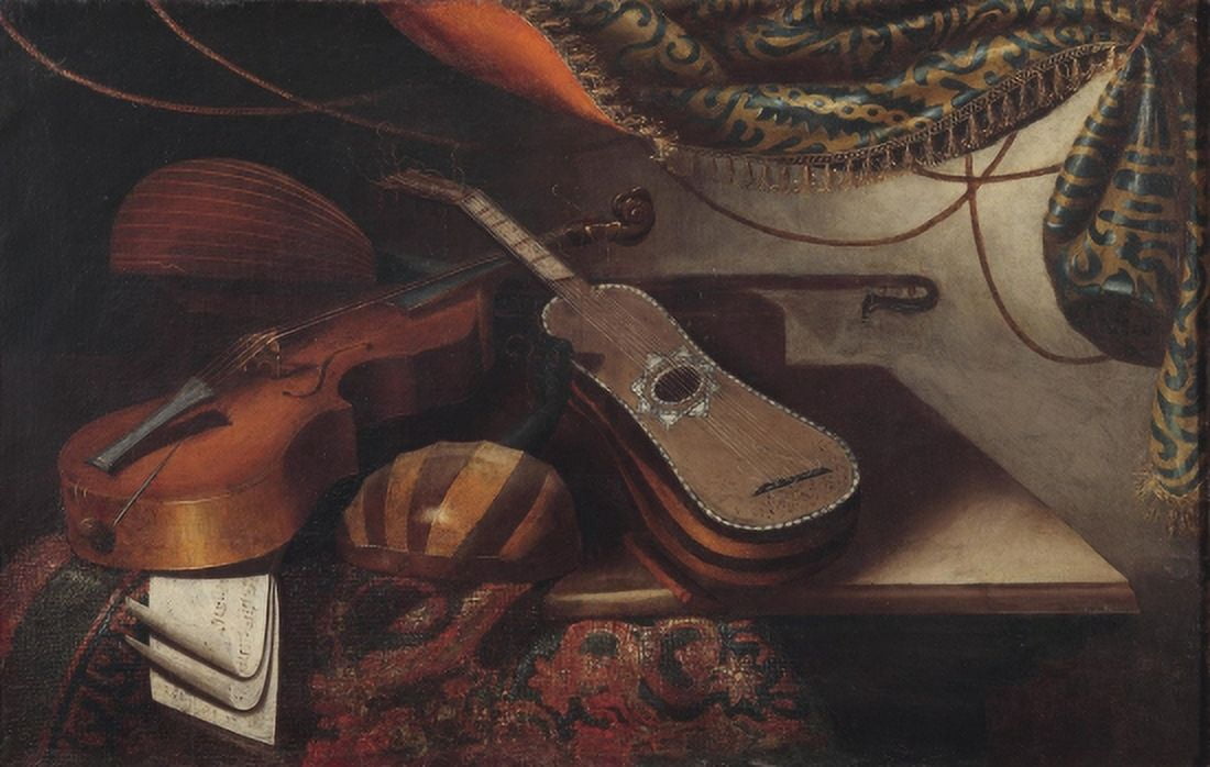 Still Life With Musical Instruments From 17th Century 2 Canvas Art - (18 x 24)