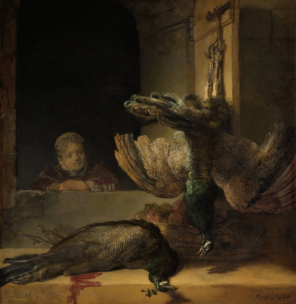 Still Life With Peacocks Canvas Art -  (24 x 36)
