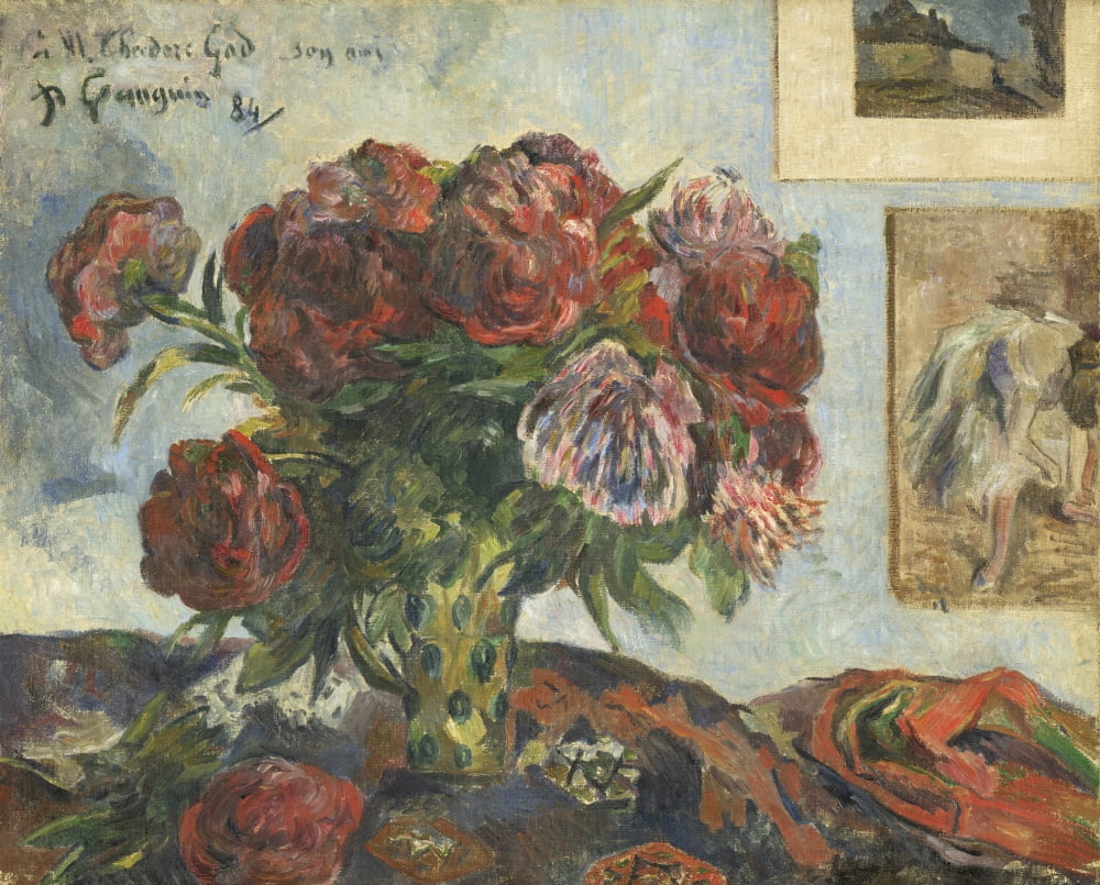 Still Life With Peonies Canvas Art -  (36 x 24)