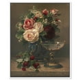 thumbnail image 1 of Still Life With Roses Vintage Classic Roses Canvas Wall Art by Art Remedy, White Floater Frame, 16"x20", 1 of 7