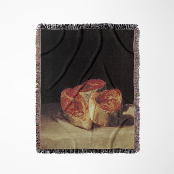 Still Life With Salmon By Francisco De Goya, 1808, Woven Blanket