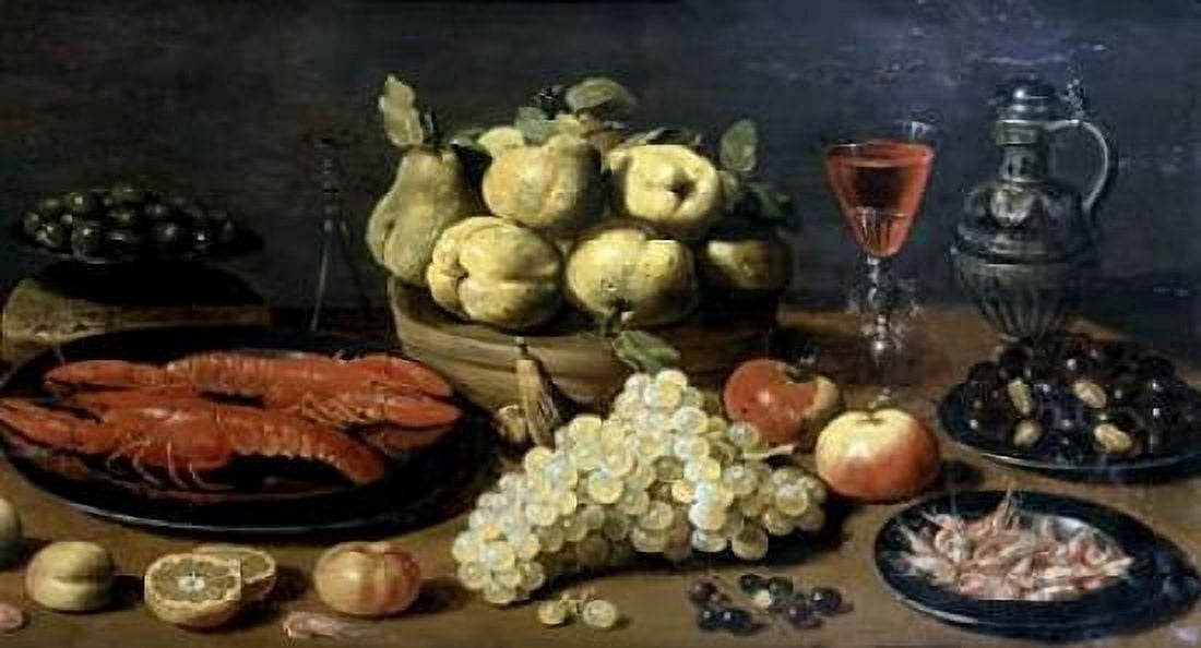 Still Life With Seafood Canvas Art - Jacop Fobsen Van Es (24 x 36)