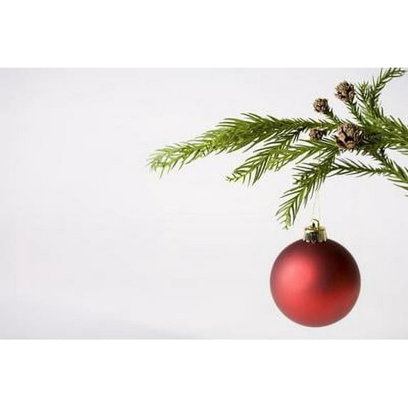 Still Life of Red Bauble Hanging on Christmas Tree, Unframed Photographic Print Wall Art Sold by Art.Com