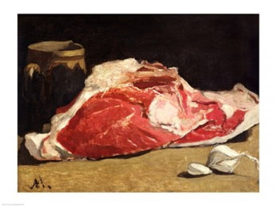 Still Life the Joint of Meat 1864 Canvas Art - Claude Monet (24 x 18)