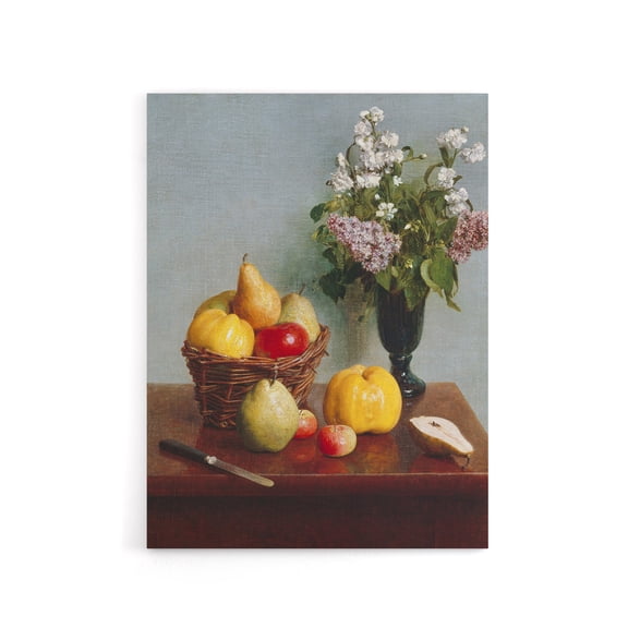 Still Life with Flowers and Fruit Latour Canvas Wall Art 24x32"
