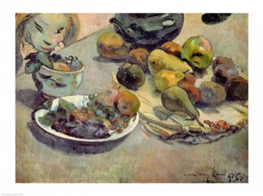 Still Life with Fruit 1888 Canvas Art - Paul Gauguin (24 x 18)