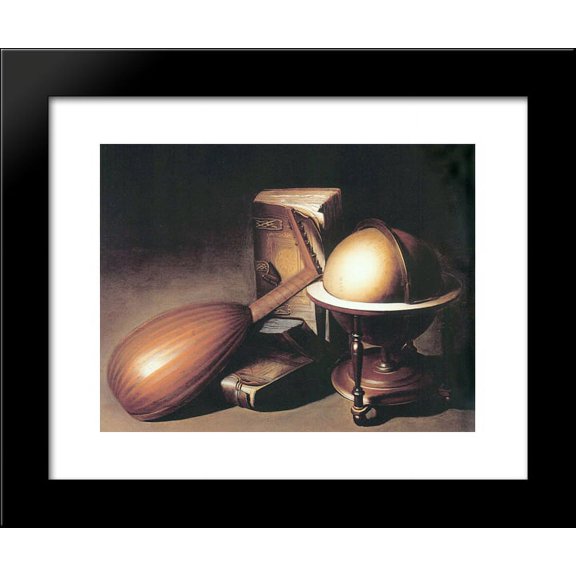 Still Life with Globe, Lute, and Books 20x24 Framed Art Print by Gerrit Dou