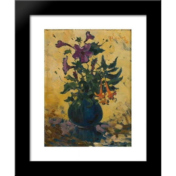 Still Life with Hibiscus and Fuchsias 20x24 Framed Art Print by Pieter Wenning