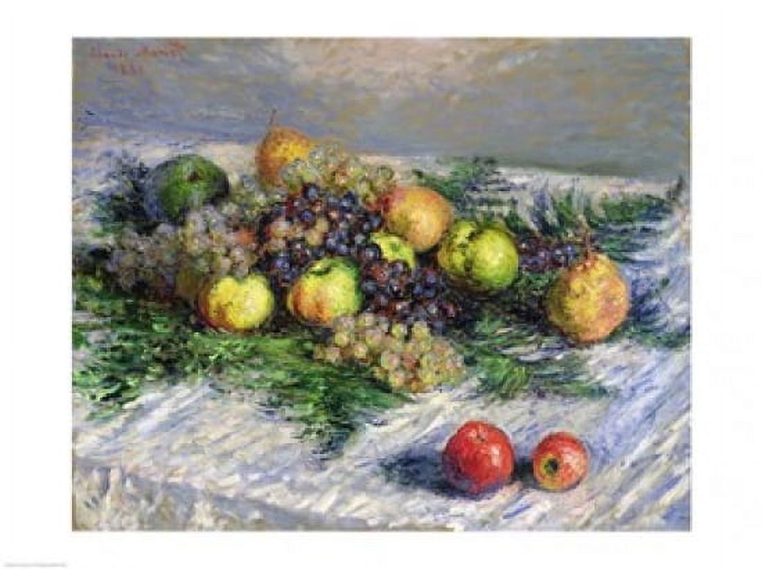 Still Life with Pears and Grapes 1880 Canvas Art - Claude Monet (24 x 18)