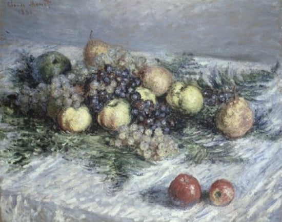 Still Life with Pears and Grapes Claude Monet (1840-1926French) Canvas Art - Claude Monet (24 x 36)